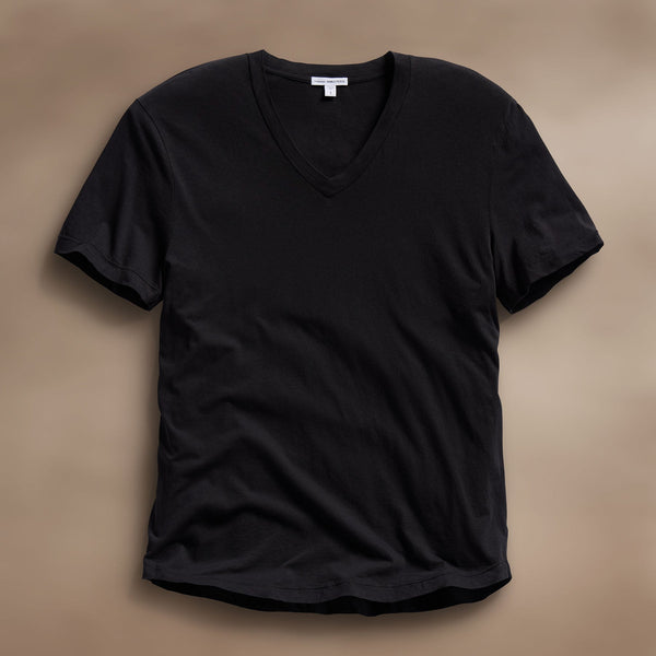 james perse Clear Jersey V Neck Black
