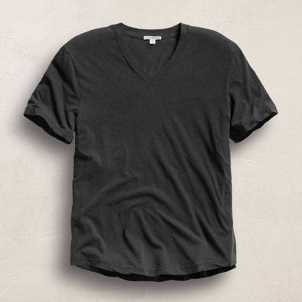 james perse Clear Jersey V Neck Carbon Pigment