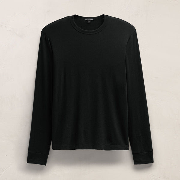 James Perse Cotton Cashmere Long Sleeve Tee Black