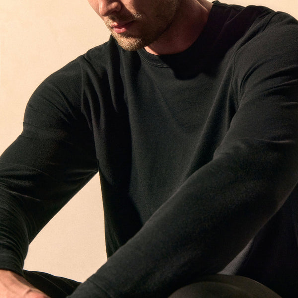 james perse Cotton Cashmere Long Sleeve Tee Black