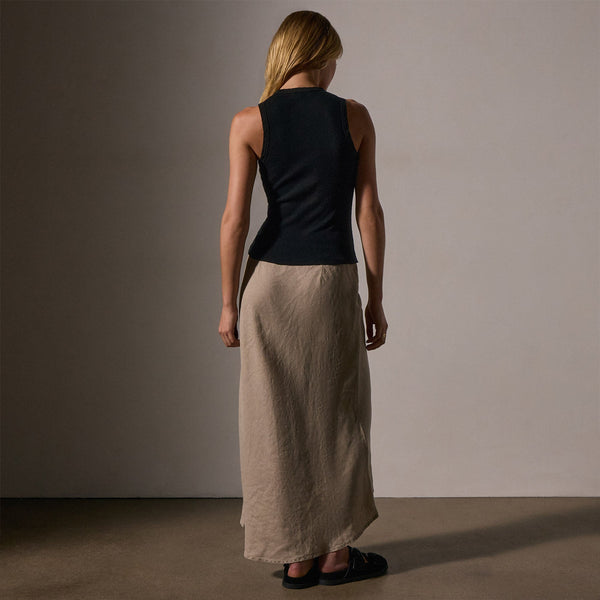 James Perse Cotton Cashmere Rib Shell Top Black