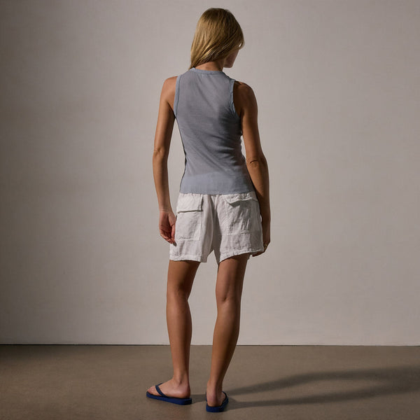 James Perse Cotton Cashmere Rib Shell Top Grey Sky