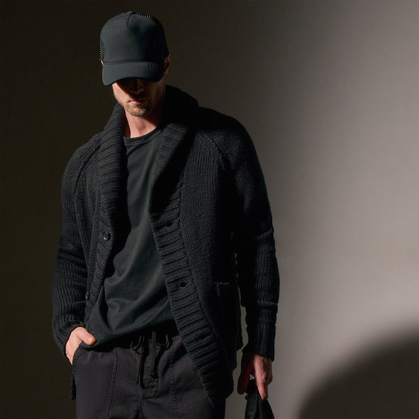 James Perse Cotton Knit Cardigan Black