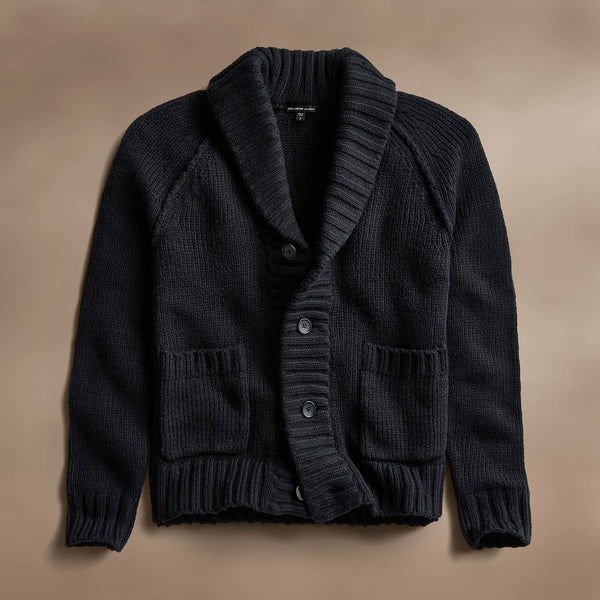 james perse Cotton Knit Cardigan Black