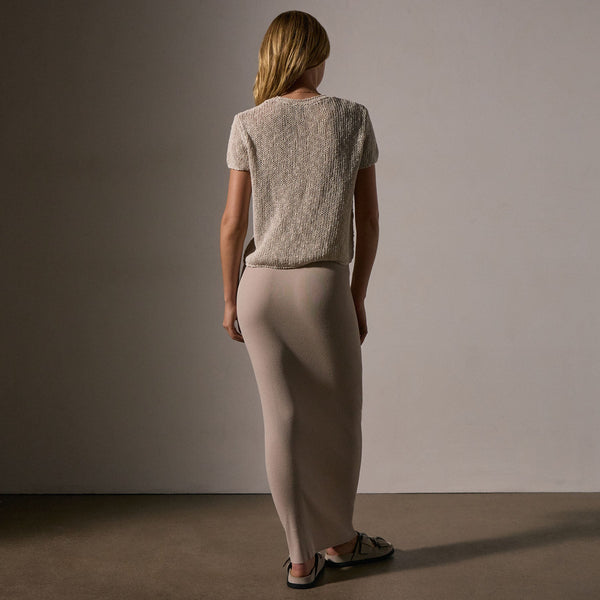 James Perse Cotton Linen Knit Crew Neck Natural