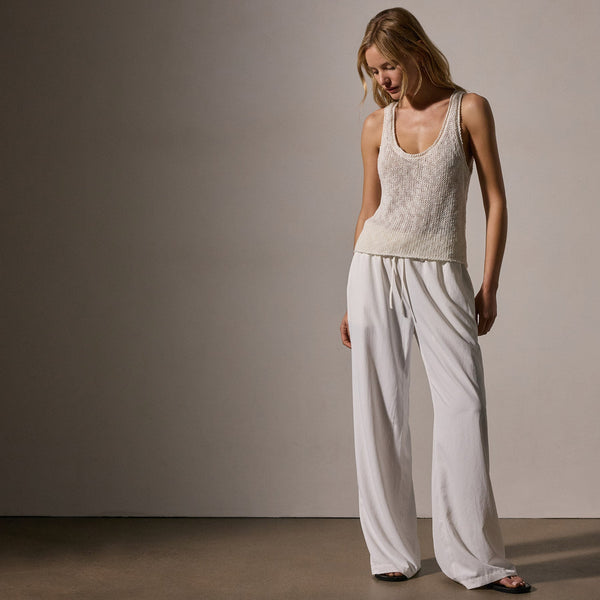 James Perse Cotton Linen Knit Tank White
