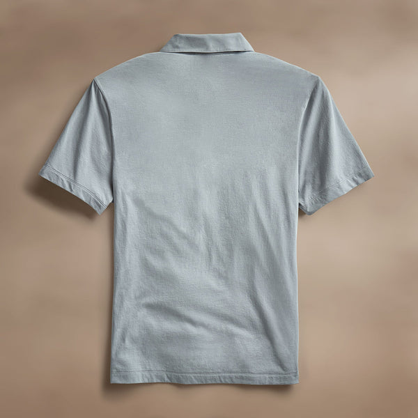 James Perse Cotton Linen Pocket Polo Grey Sky