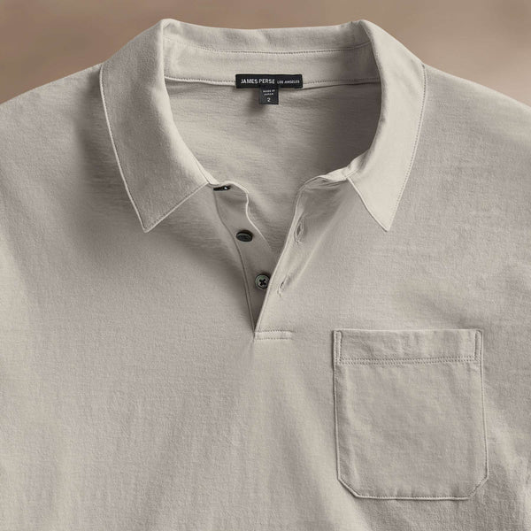 James Perse Cotton Linen Pocket Polo Salt