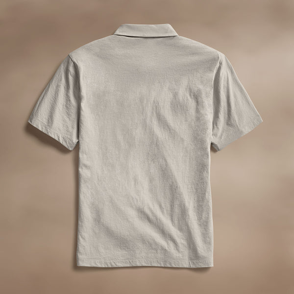 James Perse Cotton Linen Pocket Polo Salt