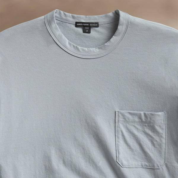 James Perse Cotton Linen Pocket Tee Grey Sky