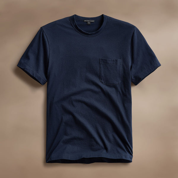 james perse Cotton Linen Pocket Tee Navy