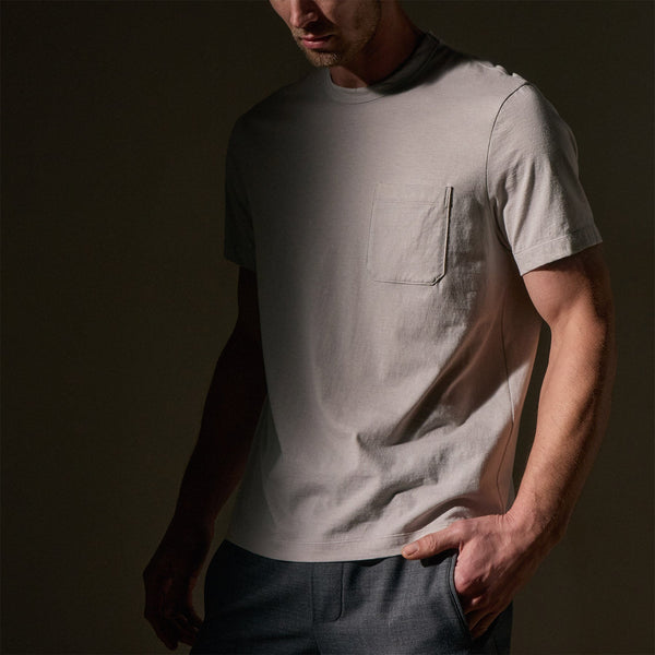 James Perse Cotton Linen Pocket Tee Salt