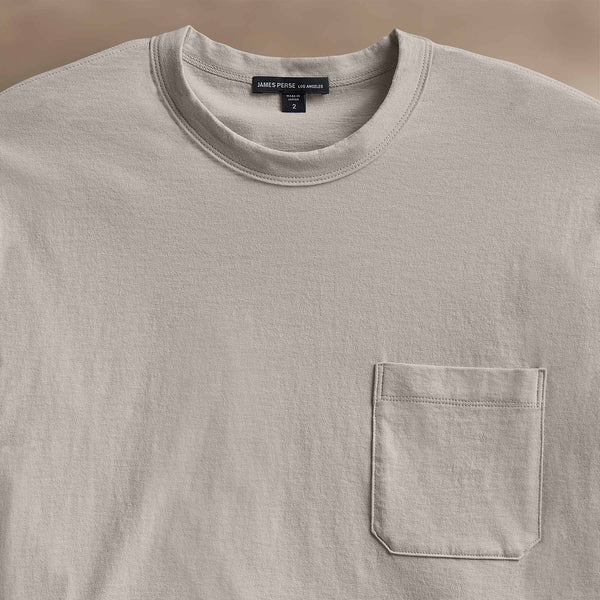 James Perse Cotton Linen Pocket Tee Salt