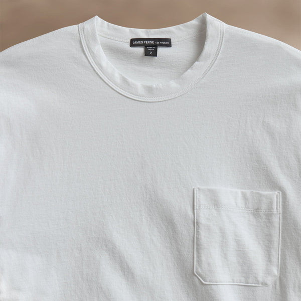 James Perse Cotton Linen Pocket Tee White