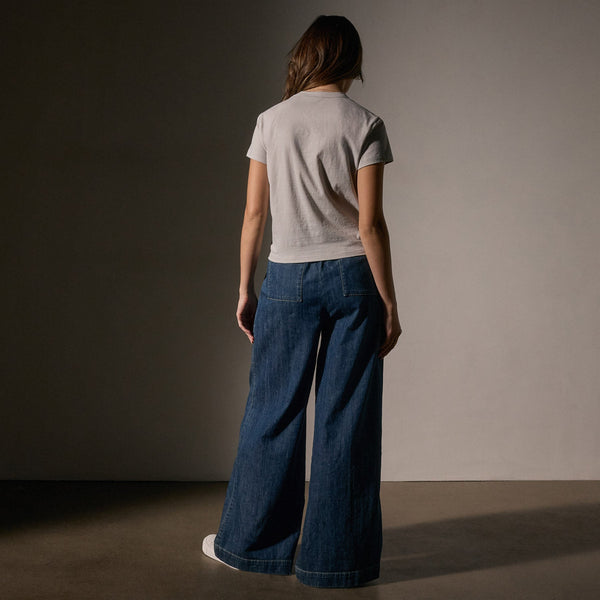 James Perse Cotton Linen Retro Pocket Tee Salt