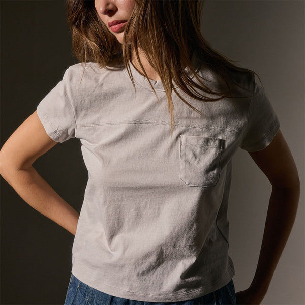 james perse Cotton Linen Retro Pocket Tee Salt