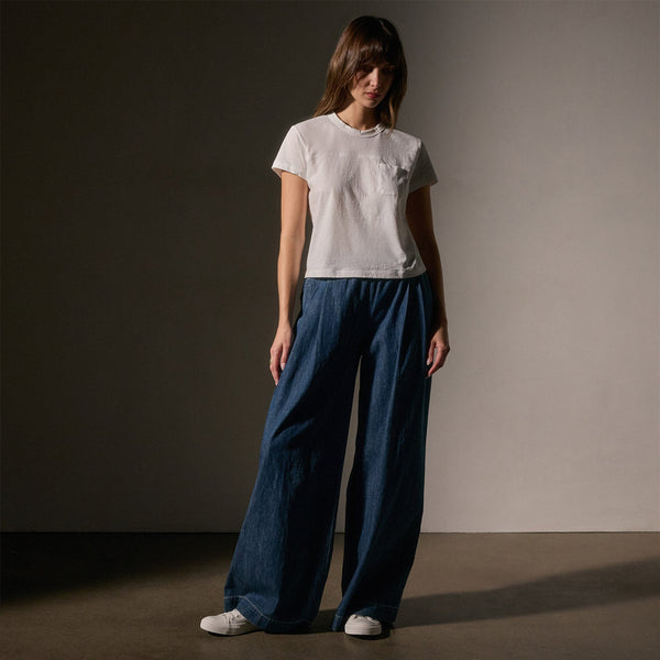 James Perse Cotton Linen Retro Pocket Tee White