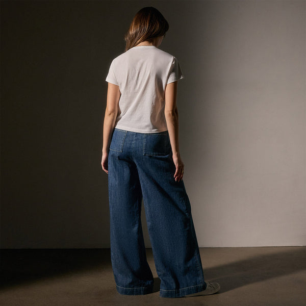 James Perse Cotton Linen Retro Pocket Tee White