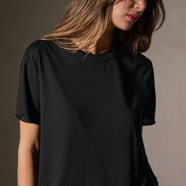 James Perse Cotton Linen Silk Tee Black