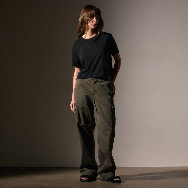 James Perse Cotton Linen Silk Tee Black