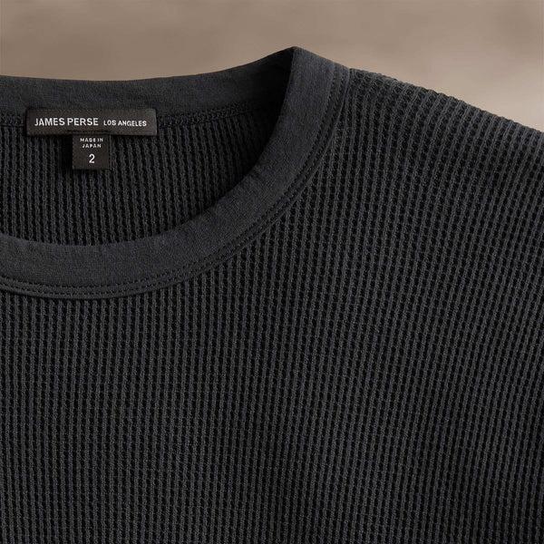 James Perse Cotton Linen Waffle Crew Magma