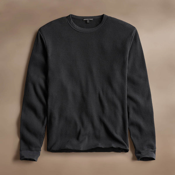 james perse Cotton Linen Waffle Crew Magma