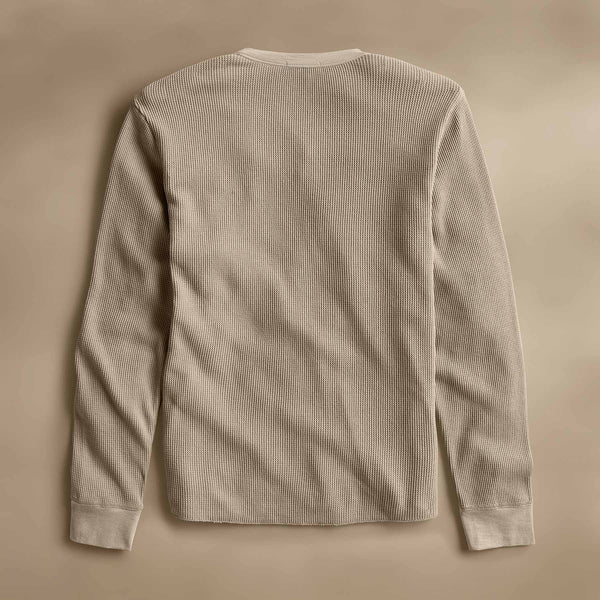 James Perse Cotton Linen Waffle Henley Overcast