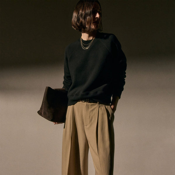 James Perse Cozy Fleece Crew Black