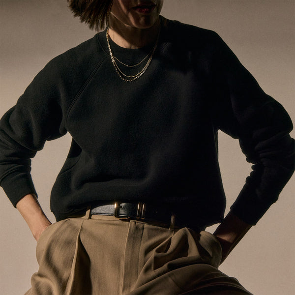 james perse Cozy Fleece Crew Black