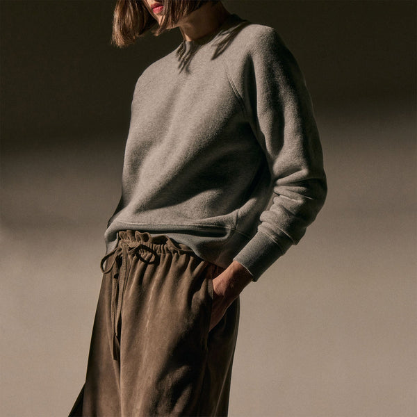 james perse Cozy Fleece Crew Heather Grey