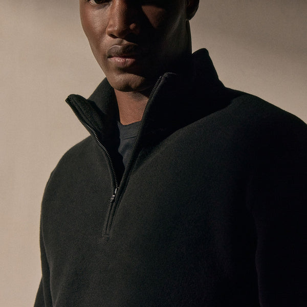 James Perse Cozy Half Zip Black