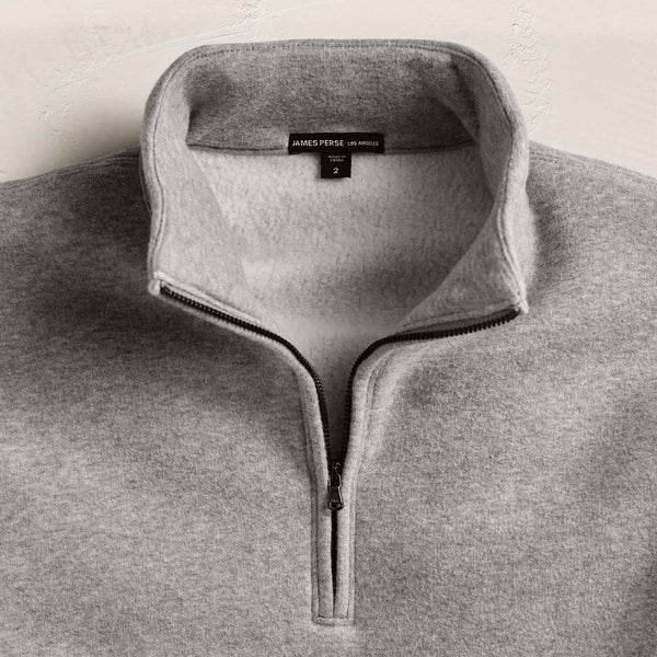 James Perse Cozy Half Zip Heather Grey