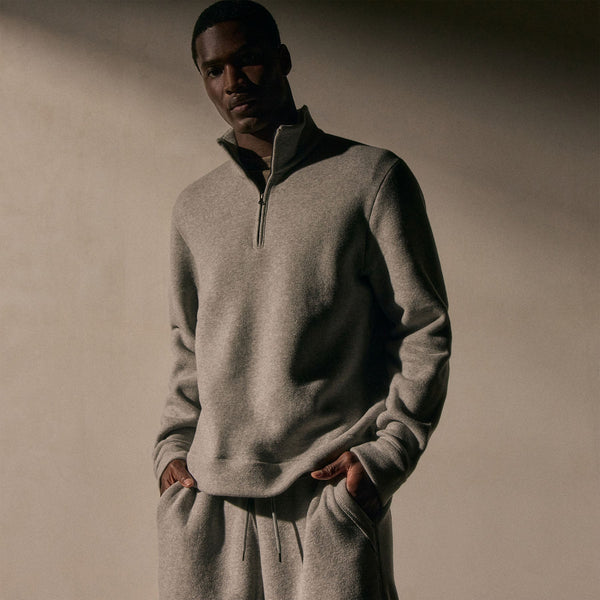 james perse Cozy Half Zip Heather Grey