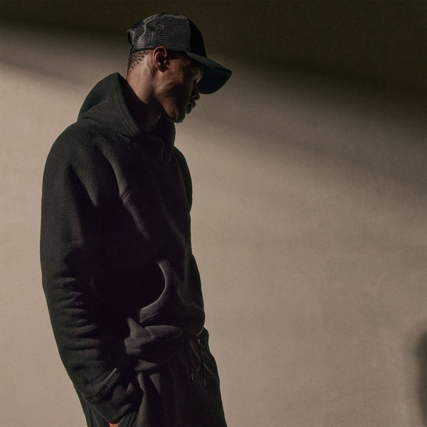 james perse Cozy Hooded Sweatshirt Black