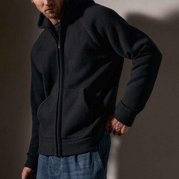 James Perse Cozy Zip Up Hoodie Black