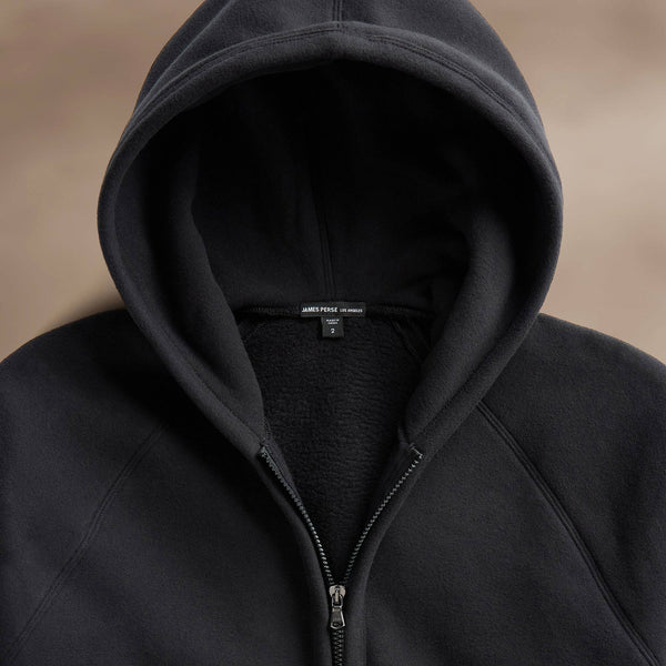 James Perse Cozy Zip Up Hoodie Black