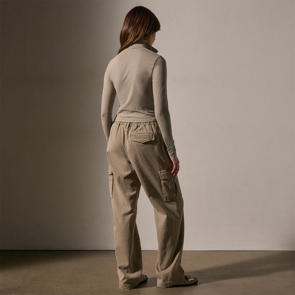 James Perse Cropped Long Sleeve Half Zip Overcast