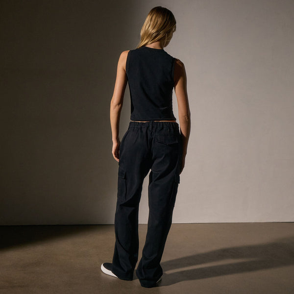 James Perse Cropped Shell Top Black