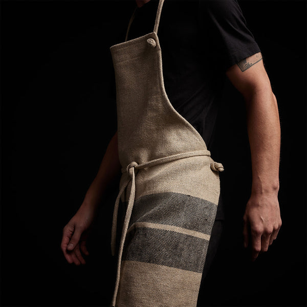 James Perse Double Stripe Chef's Apron Beige/Black