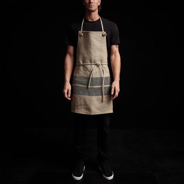 James Perse Double Stripe Chef's Apron Beige/Black