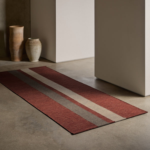 James Perse Double Stripe Runner Wine/Flint/Oyster