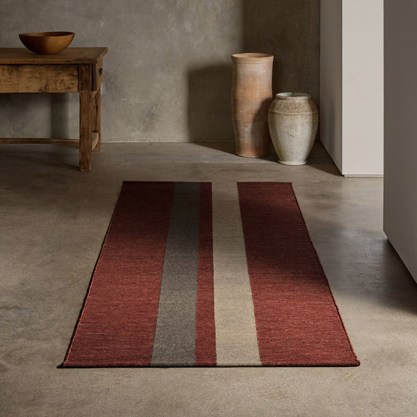 James Perse Double Stripe Runner Wine/Flint/Oyster