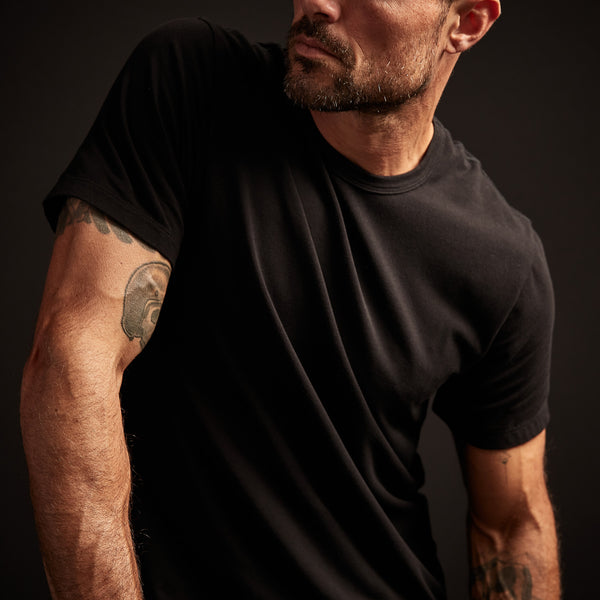 james perse Elevated Lotus Jersey Lounge Tee Black