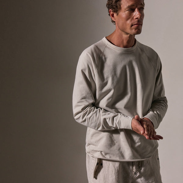 James Perse Fine French Terry Raglan Crew Salt