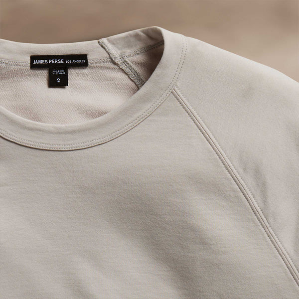 James Perse Fine French Terry Raglan Crew Salt
