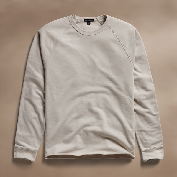 james perse Fine French Terry Raglan Crew Salt
