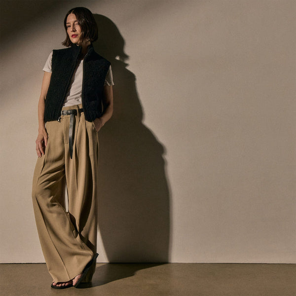 James Perse Full Zip Sweater Vest Black