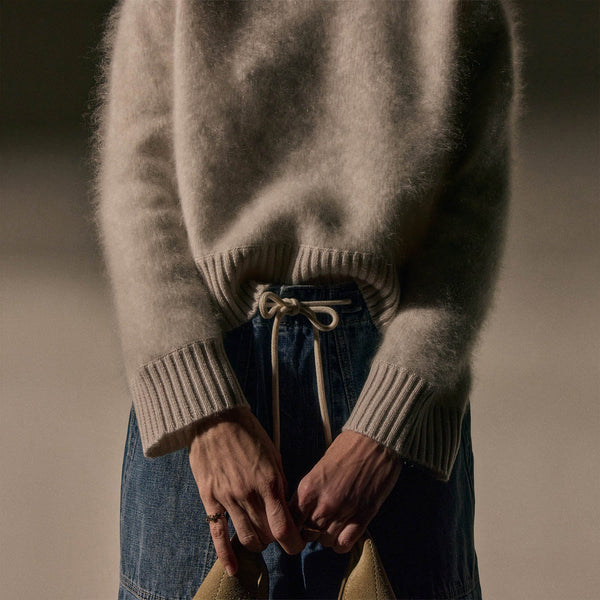 James Perse Halo Brushed Cashmere Sweater Pearl