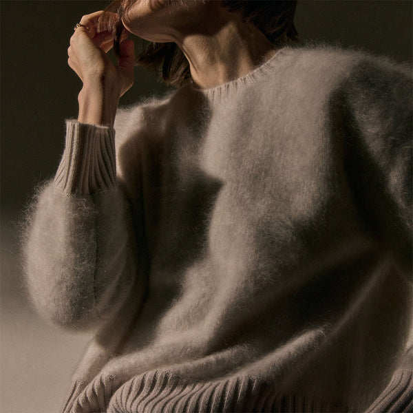 james perse Halo Brushed Cashmere Sweater Pearl