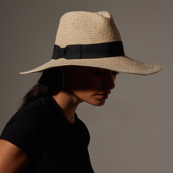 James Perse Harbor Straw Hat Natural/Black